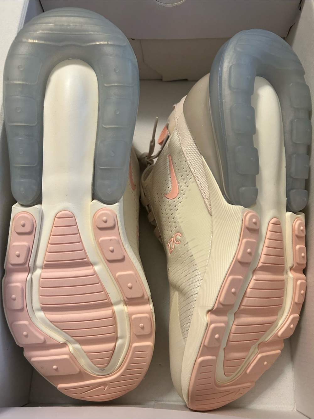 Nike Women’s Air Max 270 Cream and Coral Pink Sneakers